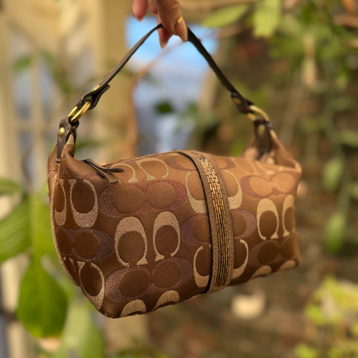 Coach Limited Edition Beaded Signature Monogram Mini Demi Hobo Bag Y2K