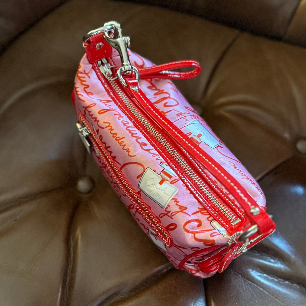 Vintage Coach Fragrance Print Mini Shoulder Bag 10839 Pink Red Y2K