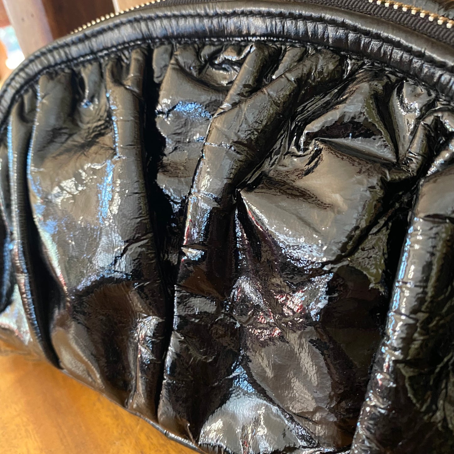 Elezar Black Patent Leather Clutch Wristlet Purse Bag