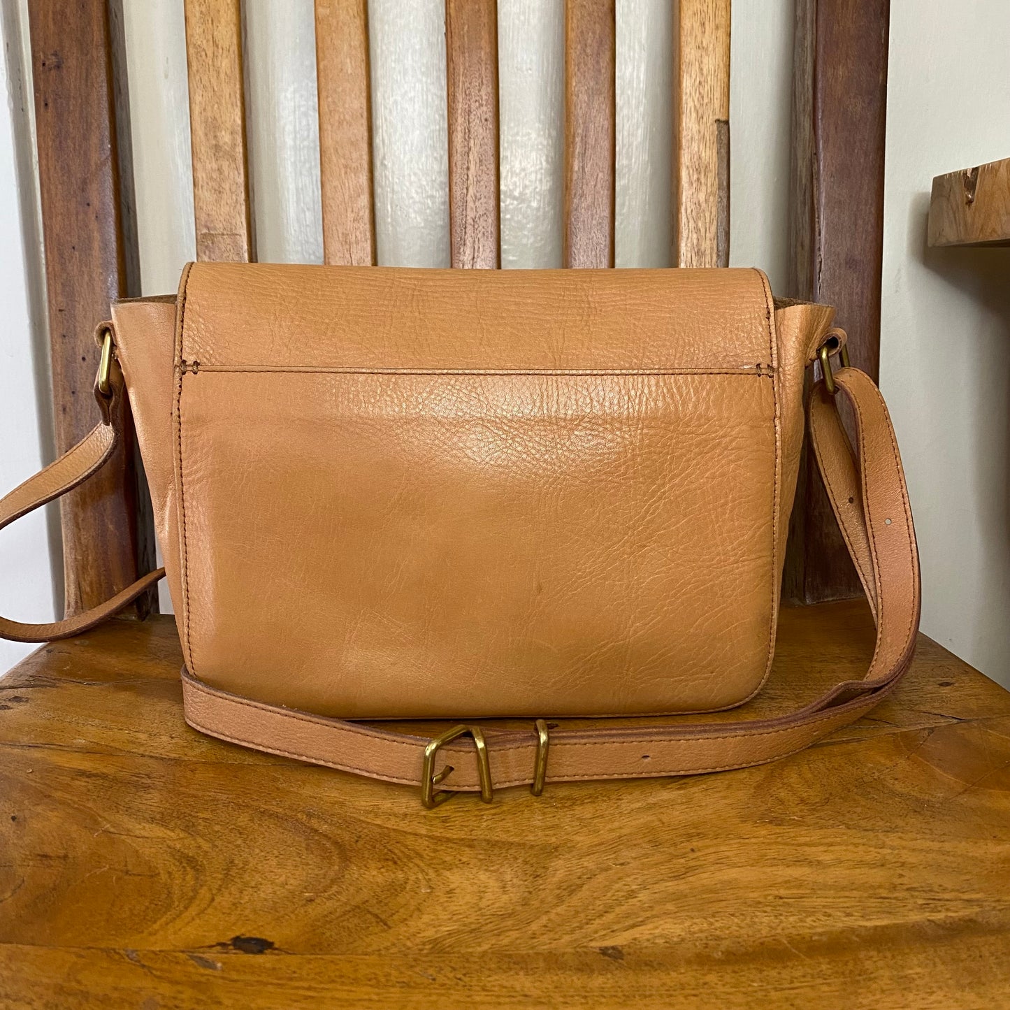Madewell Abroad Shoulder Crossbody Leather Bag Camel
