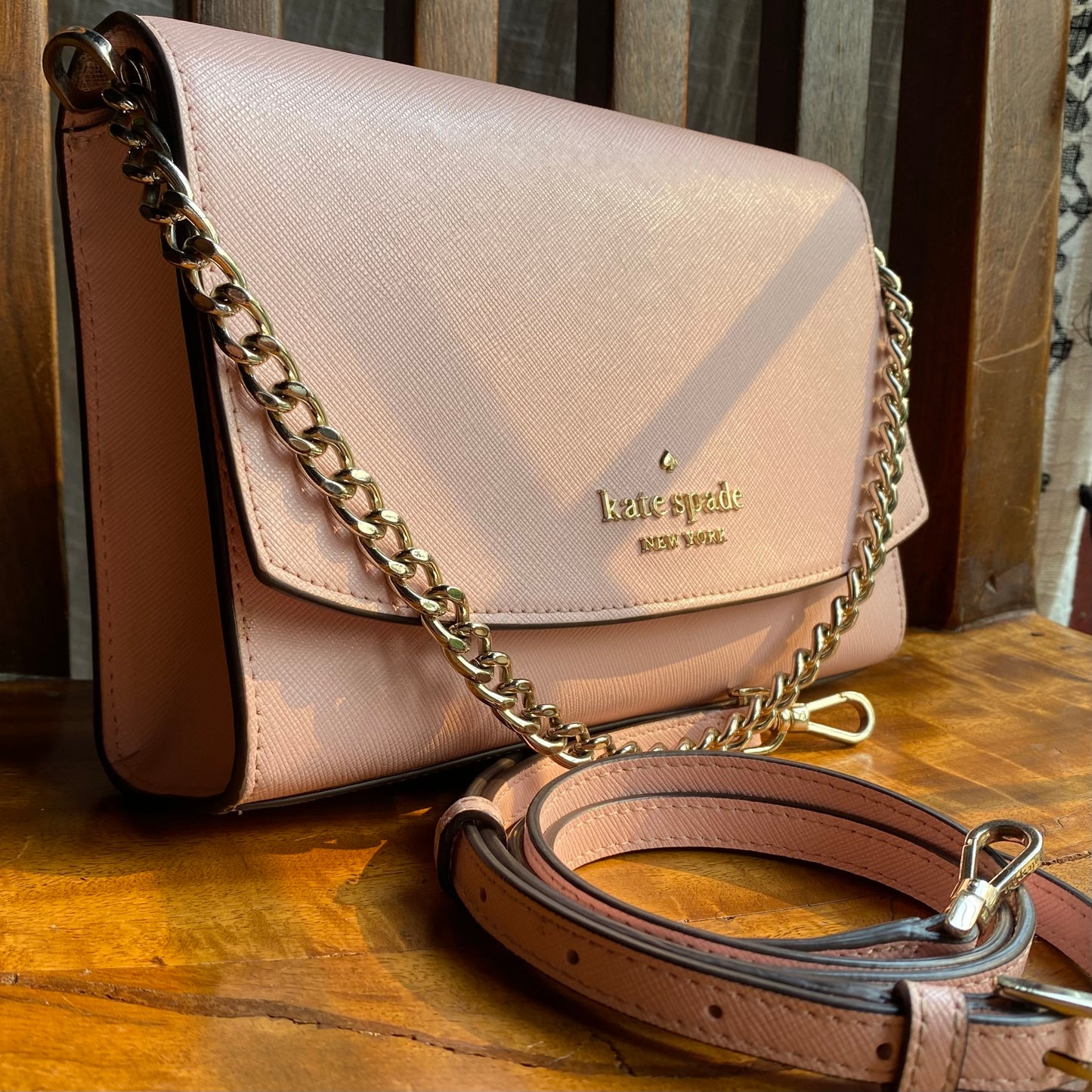 Kate Spade New York Carson Flap Convertible Crossbody Conch Pink