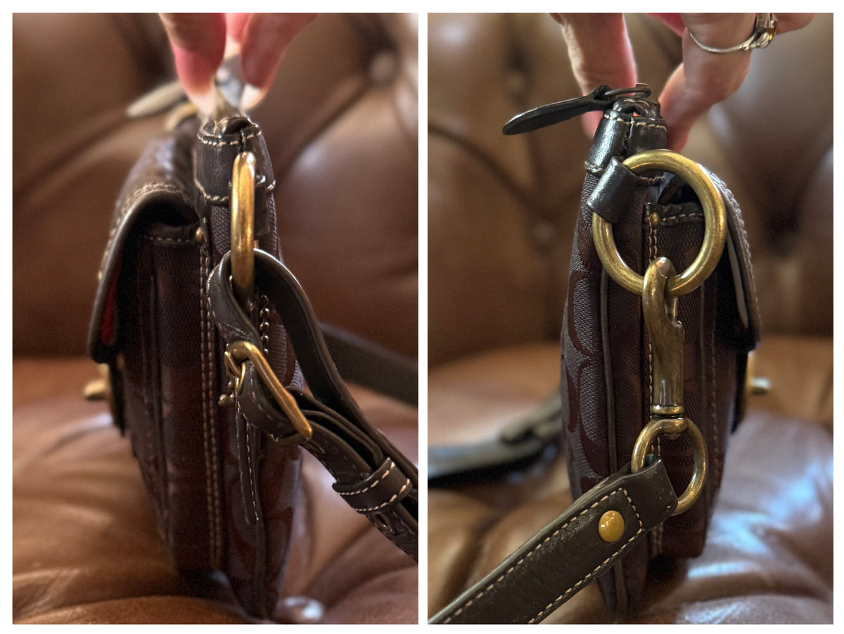 Coach Legacy Signature Turnlock Waist Bag Brown Y2K