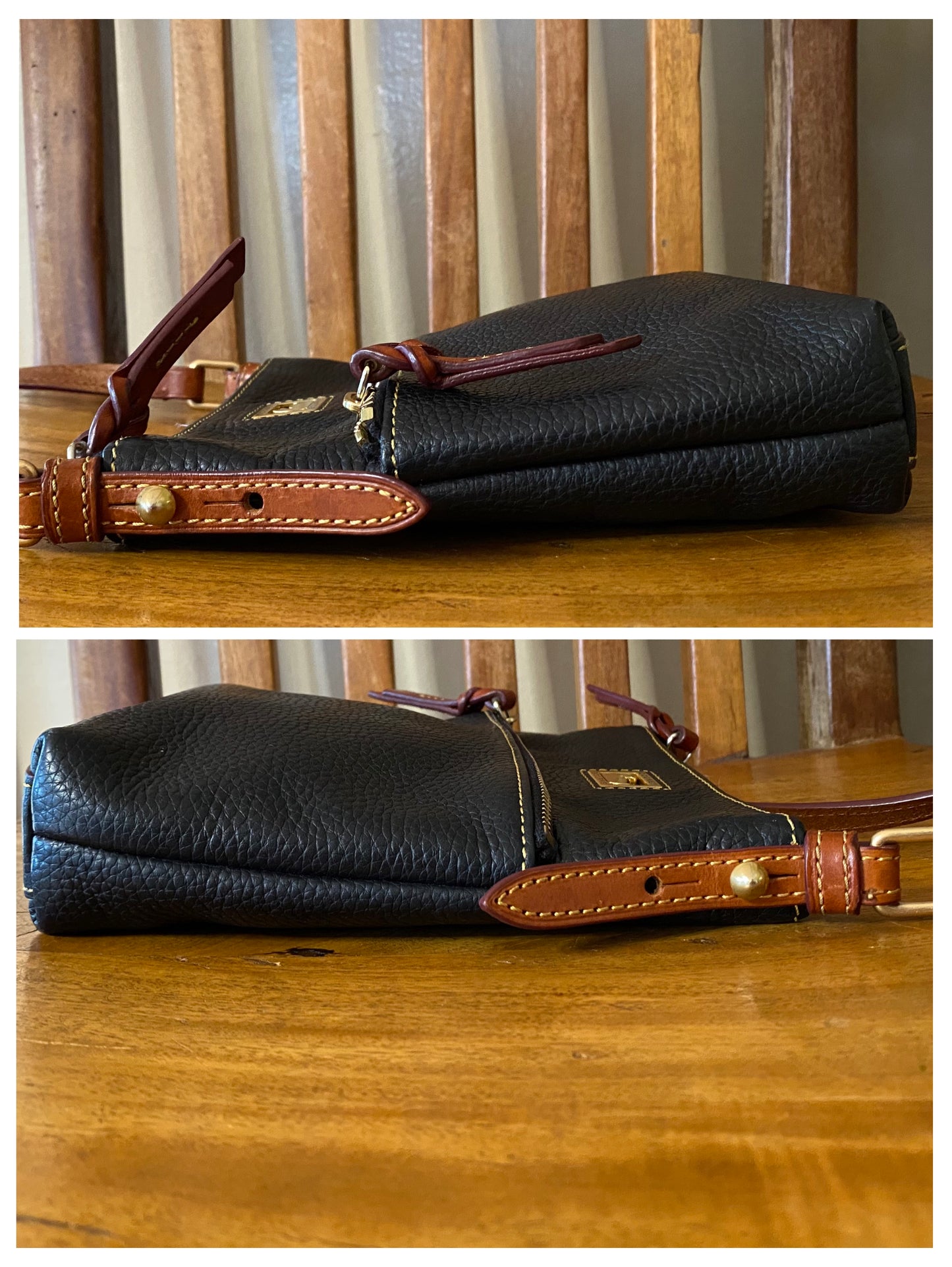 Dooney & Bourke | Dillen Letter Carrier Crossbody | Black Pebble Grain Leather