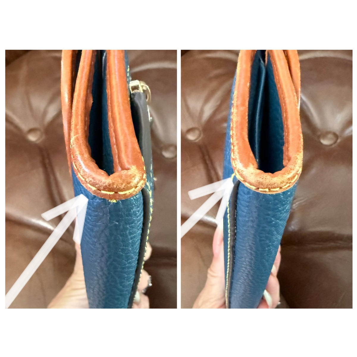 Dooney & Bourke Pebble Grain Satchel Wallet Set Jeans Blue Leather R980