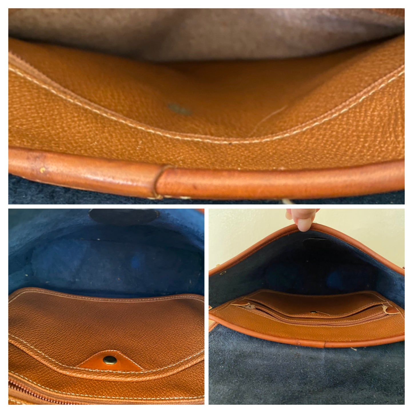 Vintage Dooney & Bourke Calvary Spectator Shoulder Crossbody Bag Navy