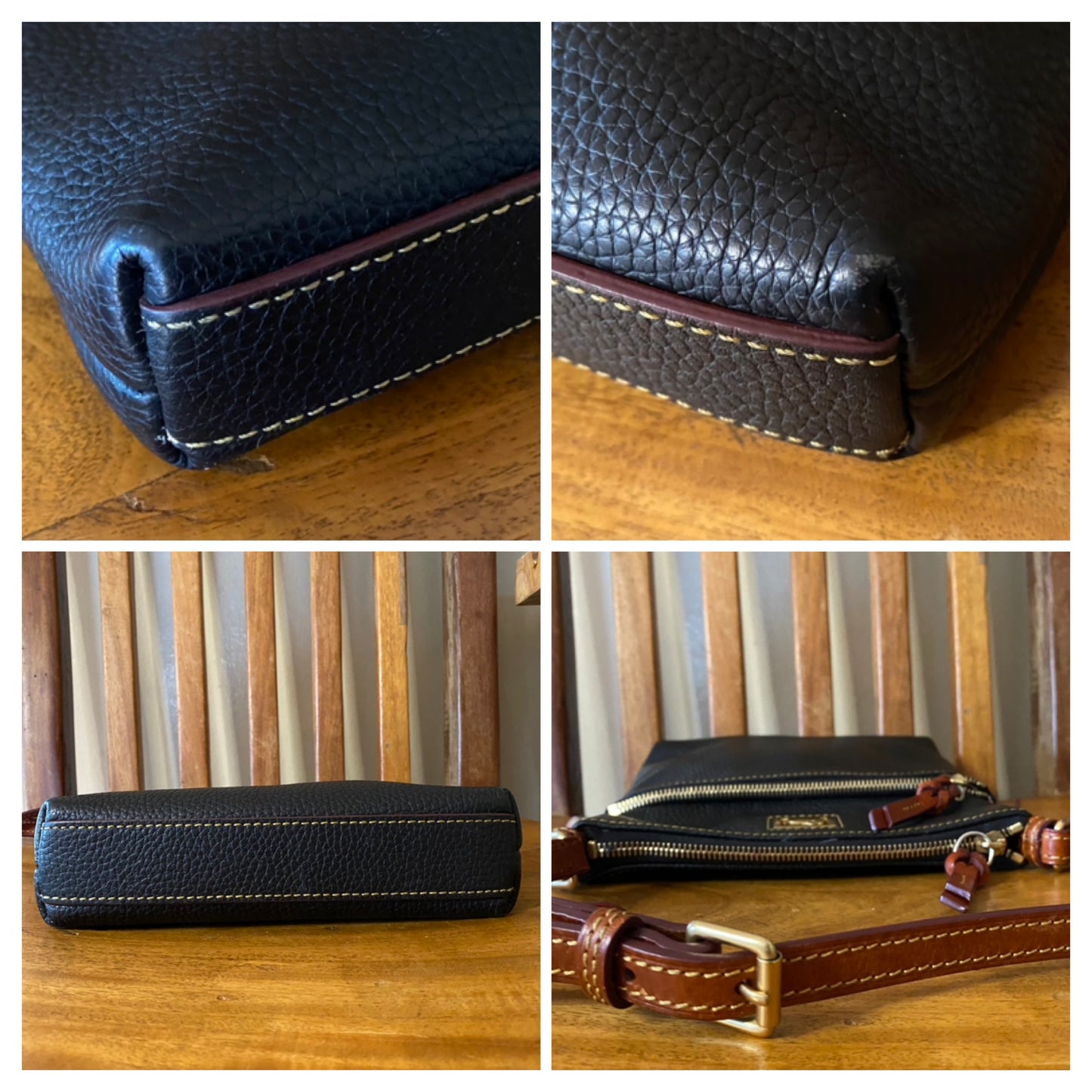 Dooney & Bourke | Dillen Letter Carrier Crossbody | Black Pebble Grain Leather