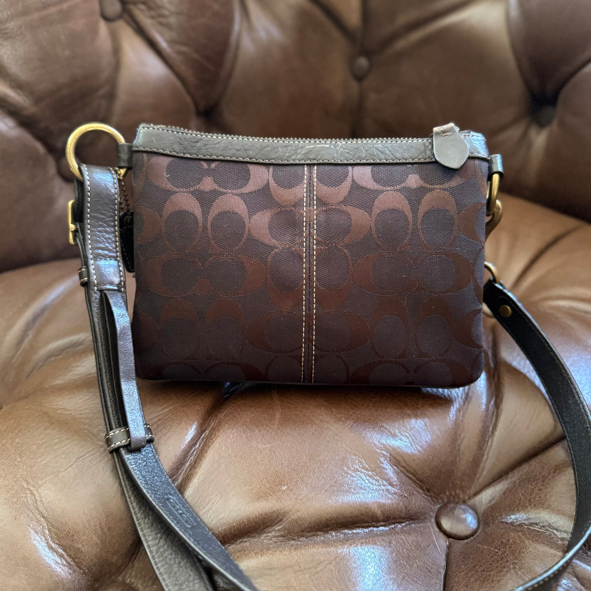 Coach Legacy Signature Turnlock Waist Bag Brown Y2K