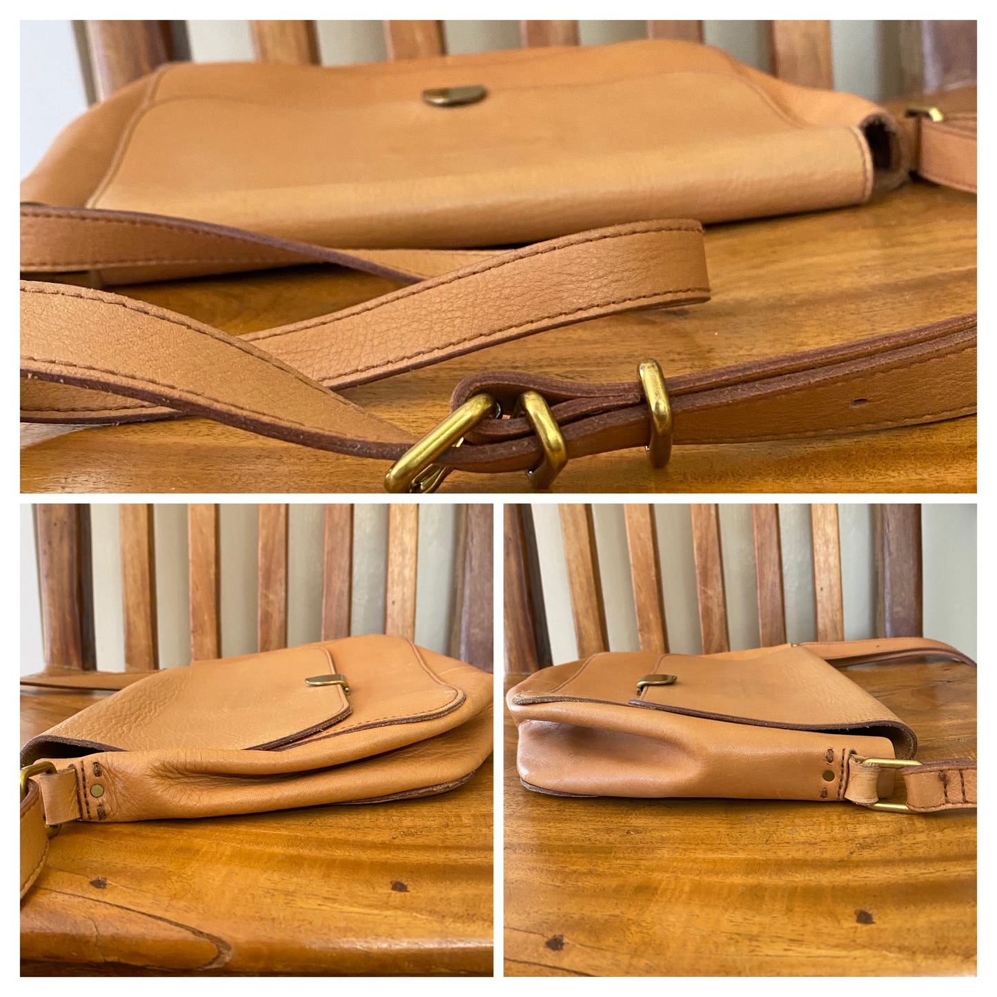 Madewell Abroad Shoulder Crossbody Leather Bag Camel
