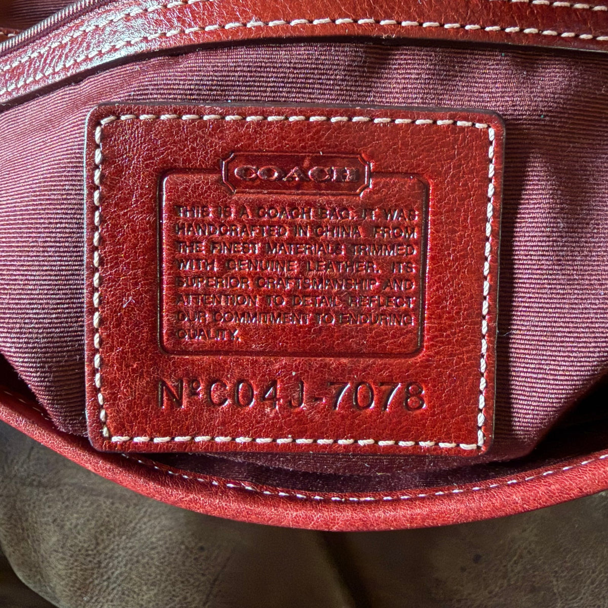 Vintage Coach Soho Signature Suede Satchel Red Pink Y2K 7078