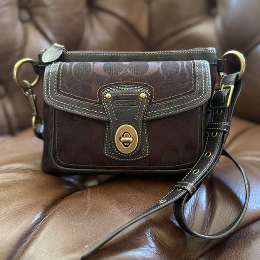 Coach Legacy Signature Turnlock Waist Bag Brown Y2K