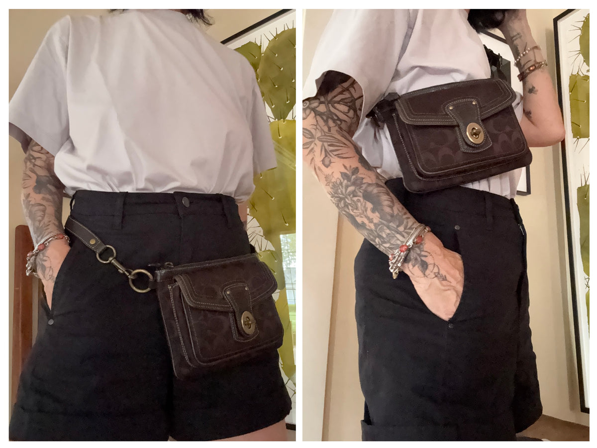 Coach Legacy Signature Turnlock Waist Bag Brown Y2K