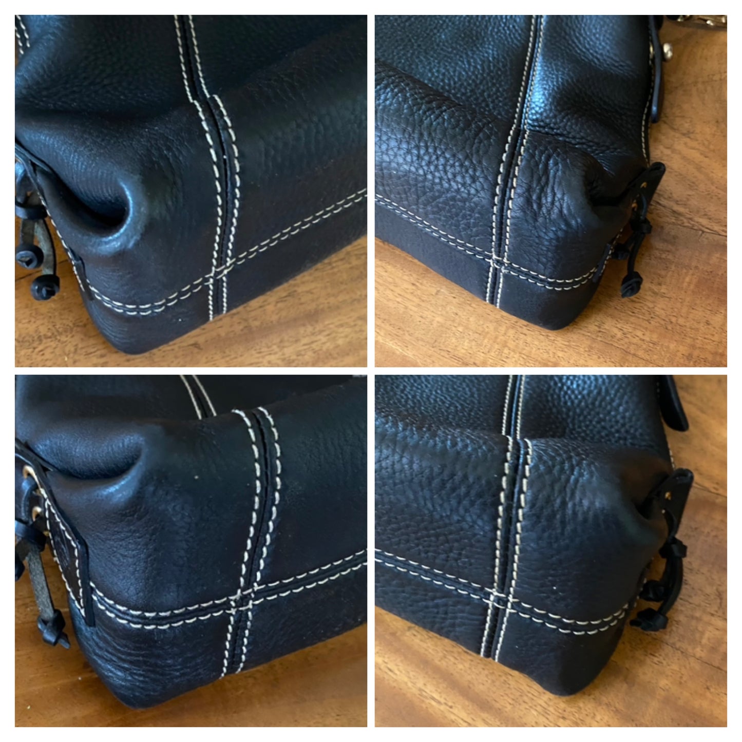 Dooney and Bourke | Black Pebble Grained Leather | Mini East West Slouch Hobo