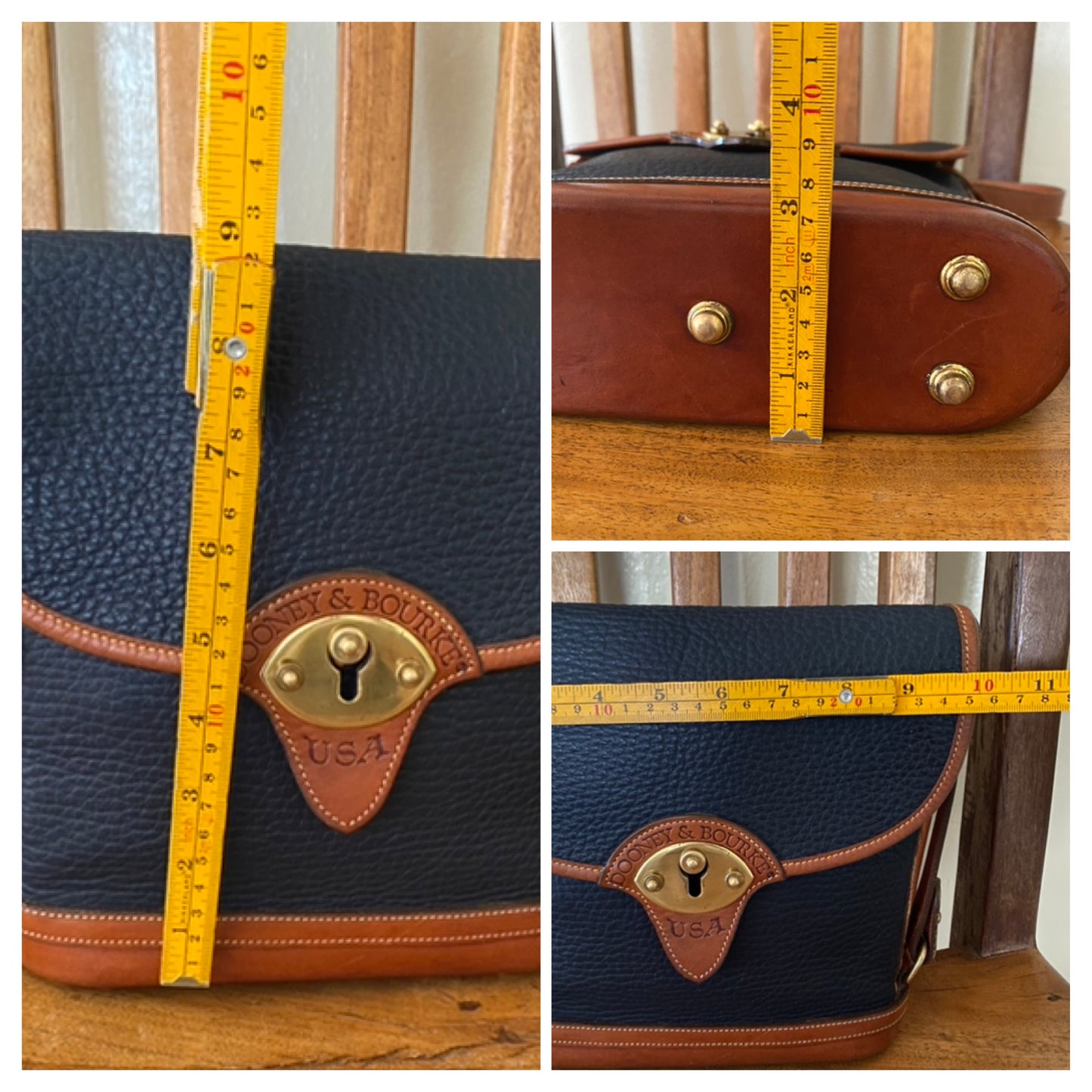 Vintage Dooney & Bourke Calvary Spectator Shoulder Crossbody Bag Navy