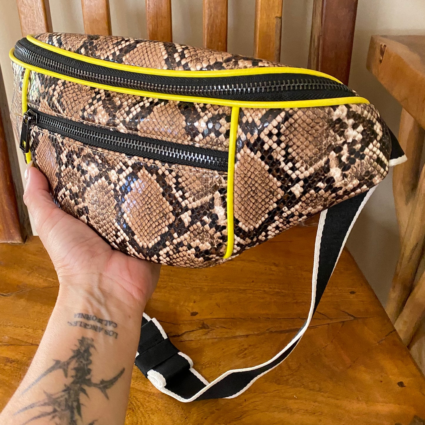 Topshop Fanny Pack Python Print