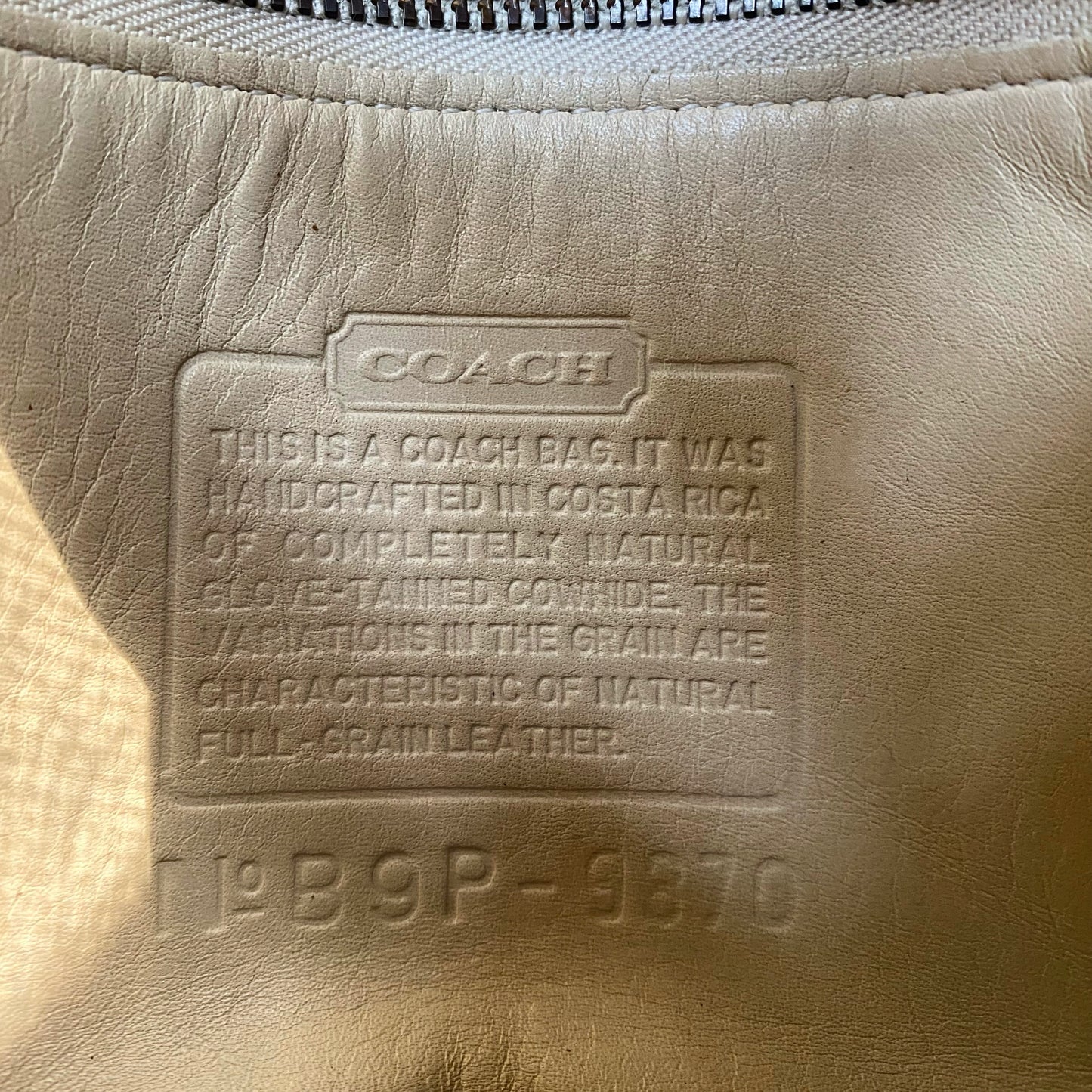 COACH Vintage Court Satchel Cream/Bone Brass Crossbody Leather Handbag 9870
