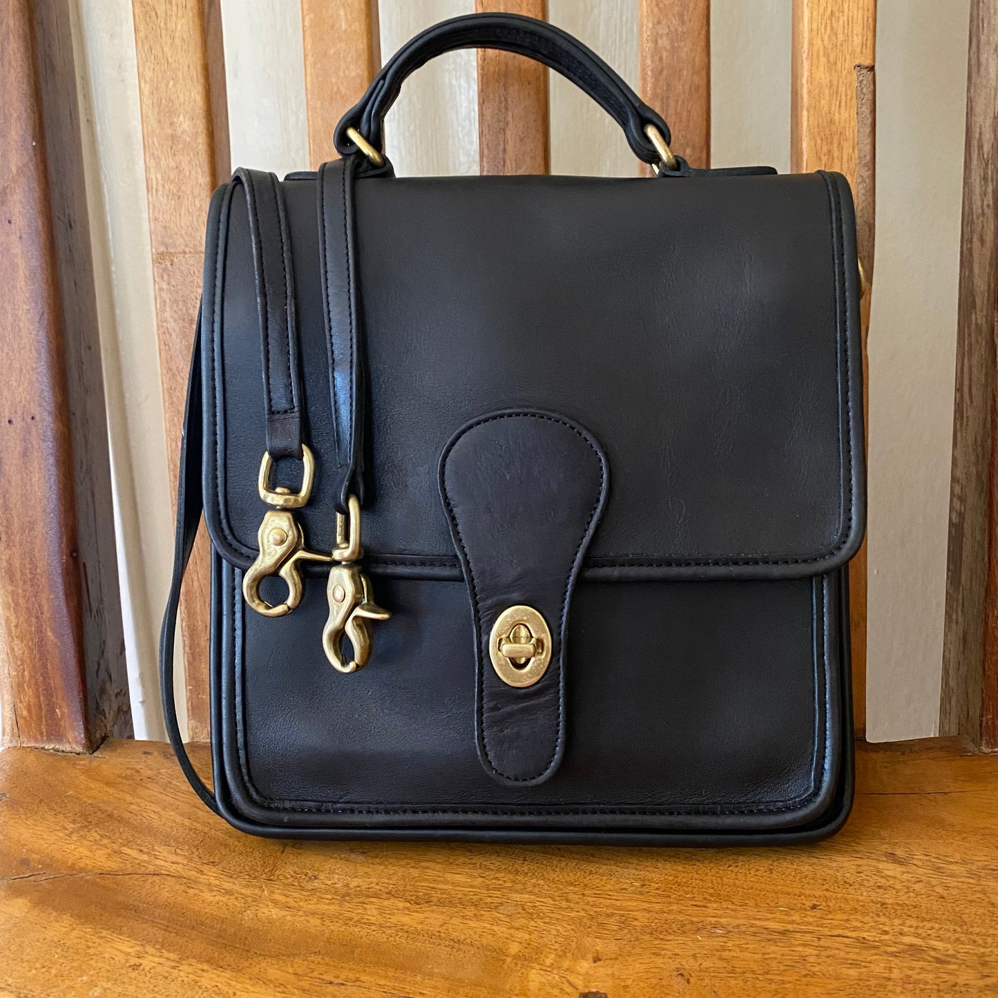 VINTAGE | Coach Station Bag #5130 | Top Handle & Crossbody Strap | Black Leather