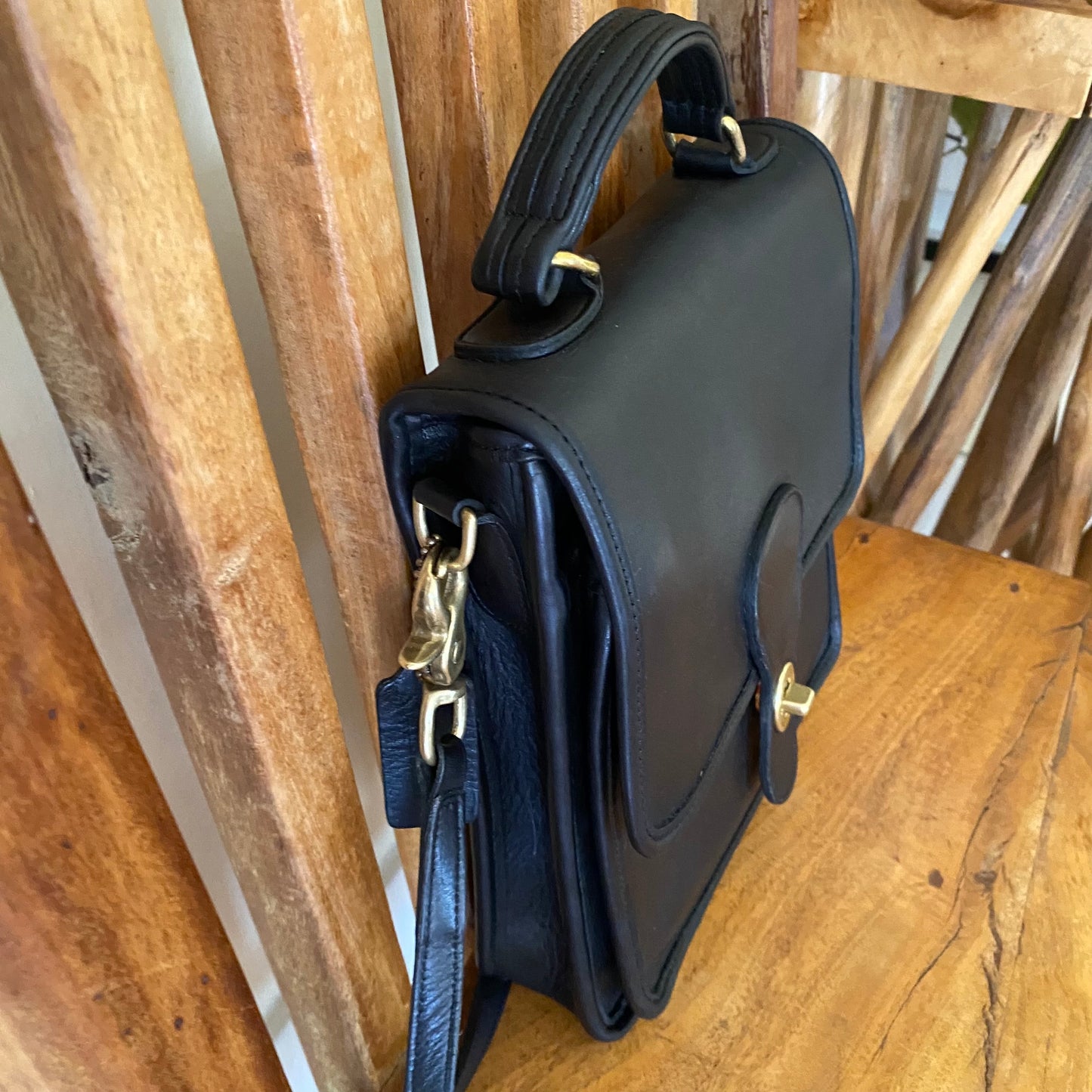 VINTAGE | Coach Station Bag #5130 | Top Handle & Crossbody Strap | Black Leather