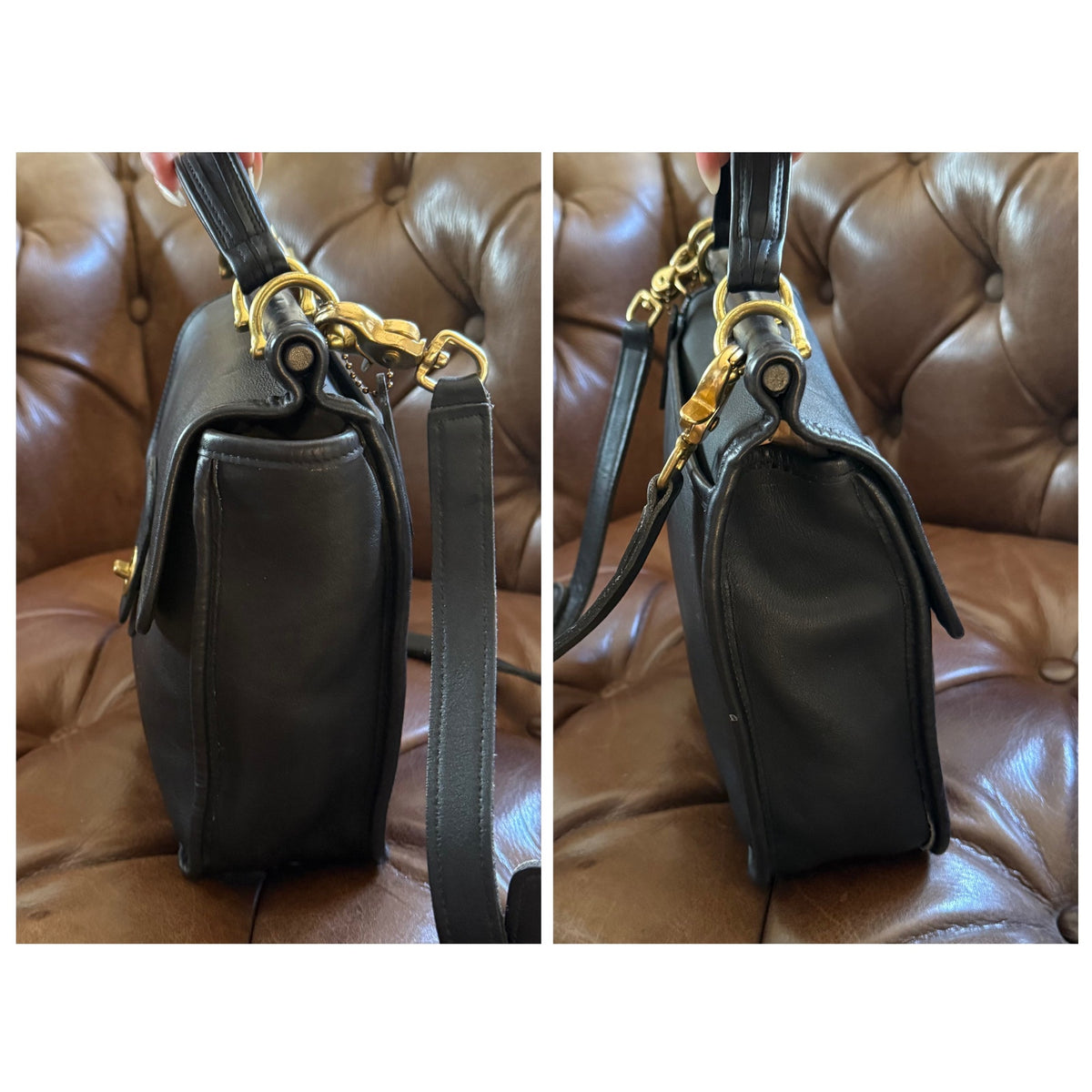 Vintage Coach Willis Bag Black Leather 9927 – 1998