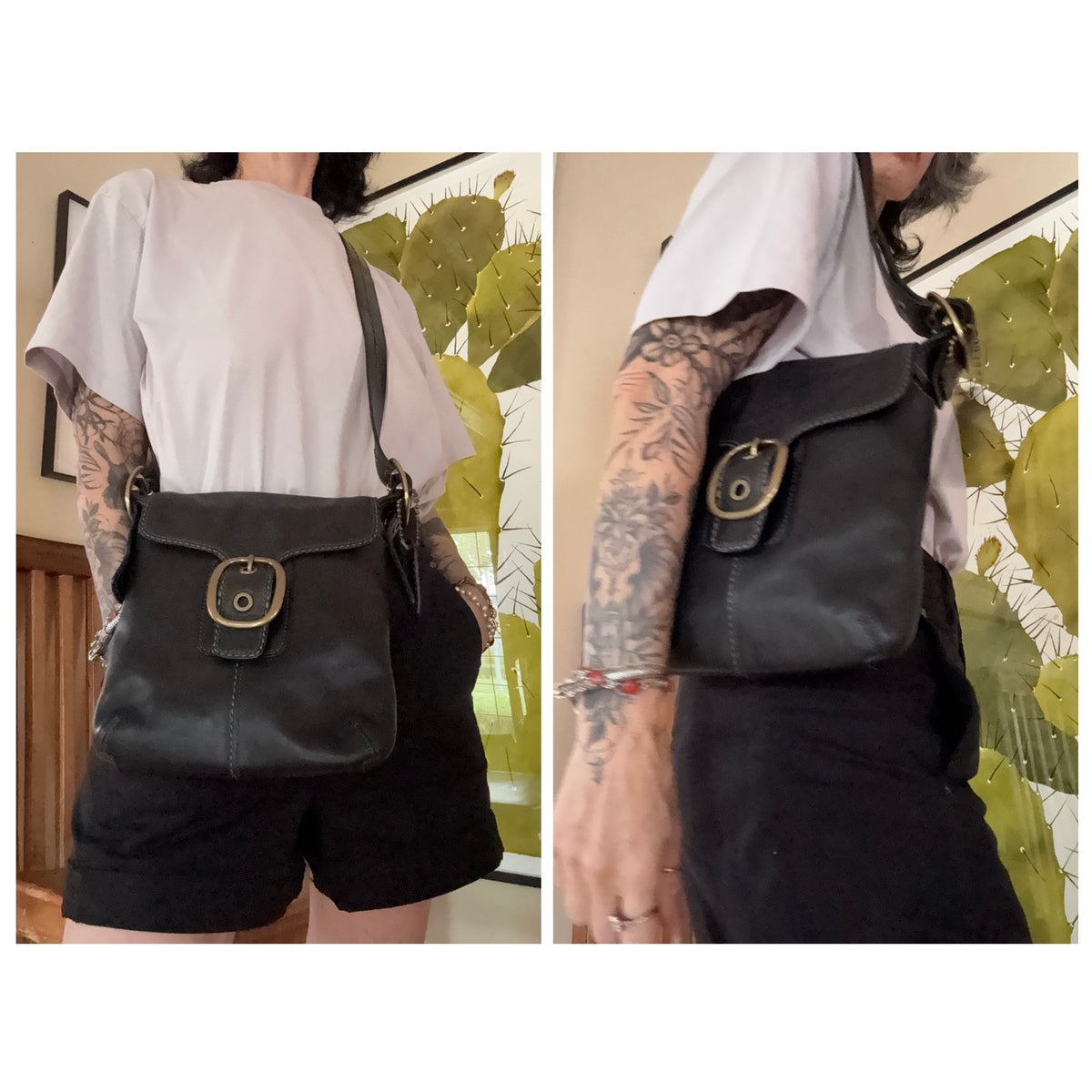 Coach Bleecker Leather Flap Shoulder Crossbody Bag Black 11428