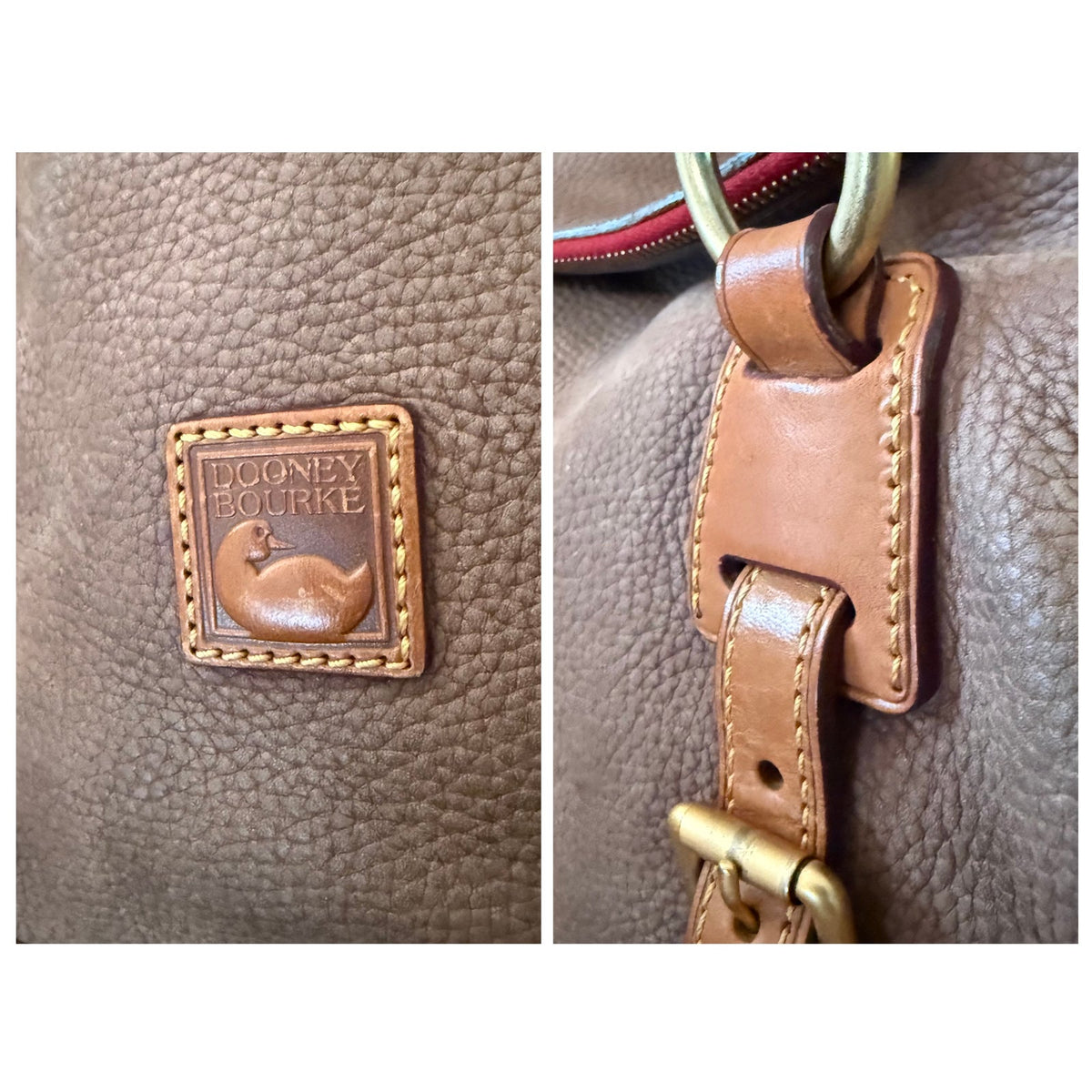Dooney & Bourke Florentine Nubuck Double Strap Tassel Satchel Taupe